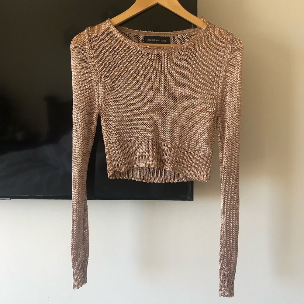 • NAKED WARDROBE METALLIC ROSEGOLD SHIRT•